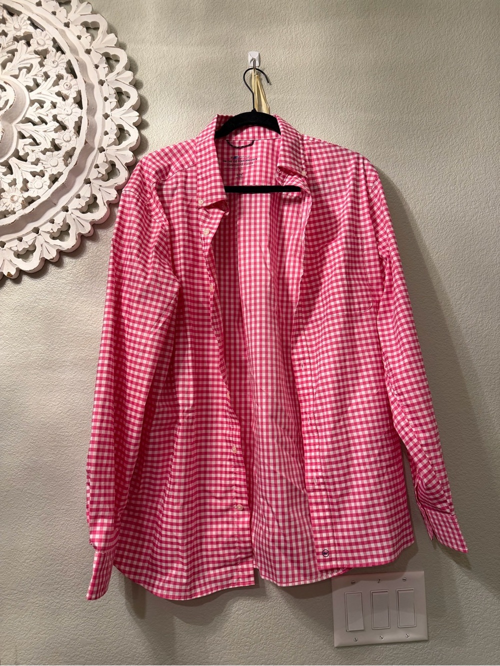 Vineyard Vines Pink and White Gingham Performance Shirt - Picture 3 of 12